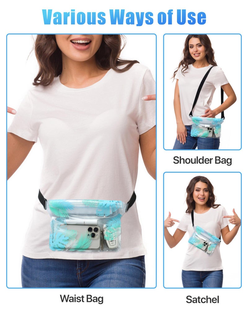 F-color Waterproof Fanny Pack - Waterproof Phone Pouch with Waist Strap - Cruise Essentials 2025 Must Haves Waterproof Pouch Dry Bag Keep Phone Valuables Safe for Beach Kayaking Boating Fishing - Image 5